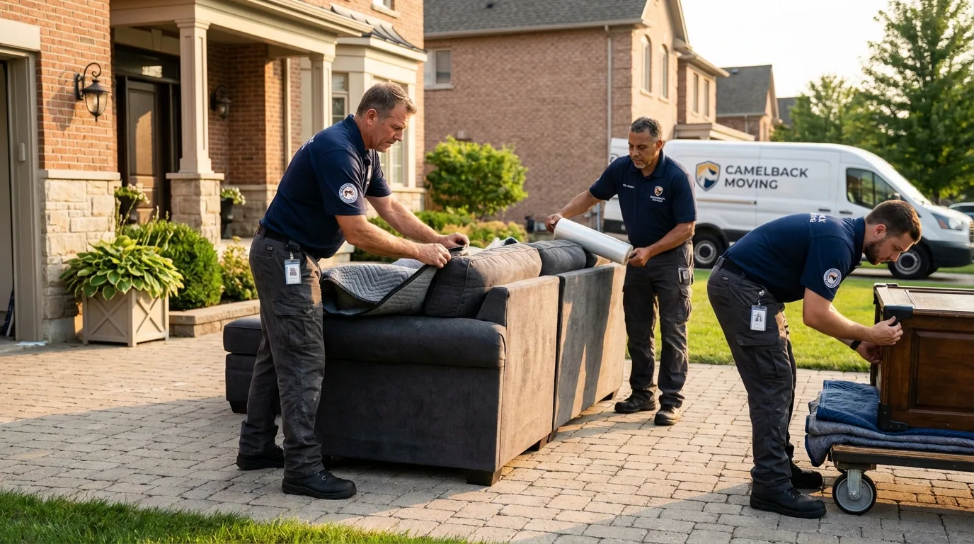 Large estate moving crew wrapping furniture in Snow Hill, NC