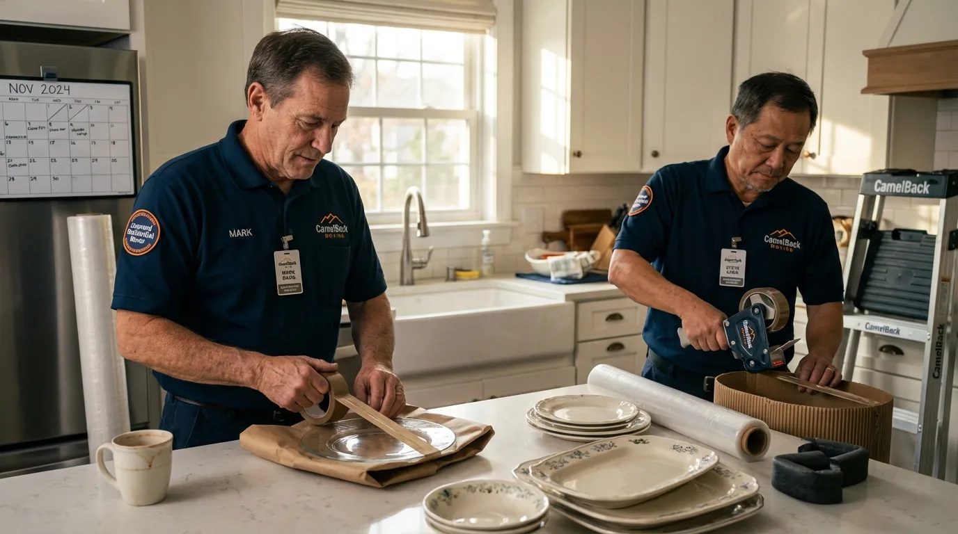 Professional crew packing kitchen dishware in Snow Hill, NC