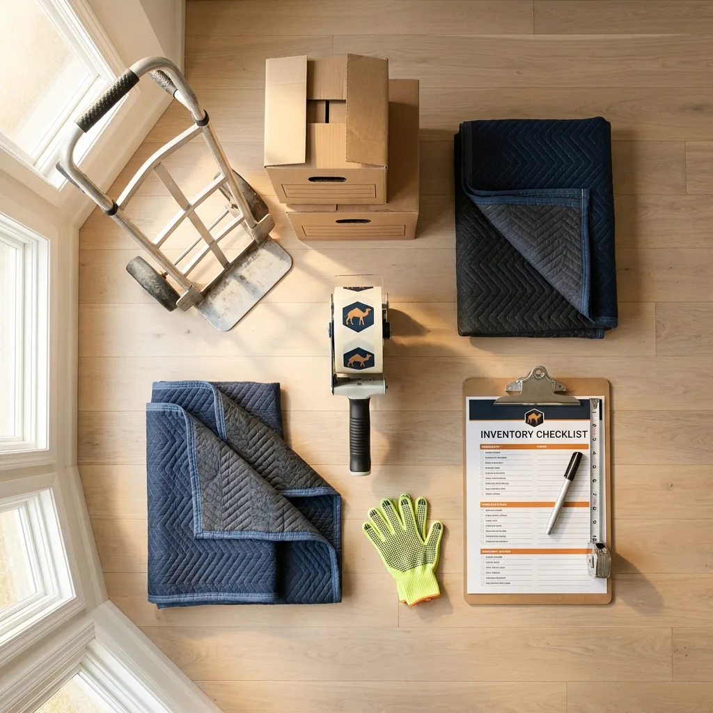 Professional moving supplies and packing materials layout for Snow Hill residential relocations