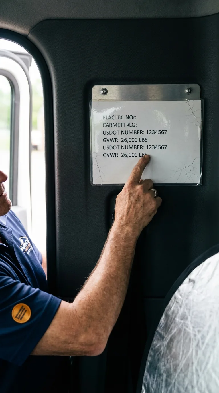 USDOT licensing placard verification in Snow Hill